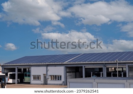 Hall with solar roof, in the commercial area