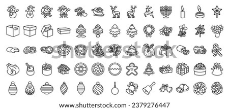 A set of Christmas line icons Royalty-Free Stock Photo #2379276447