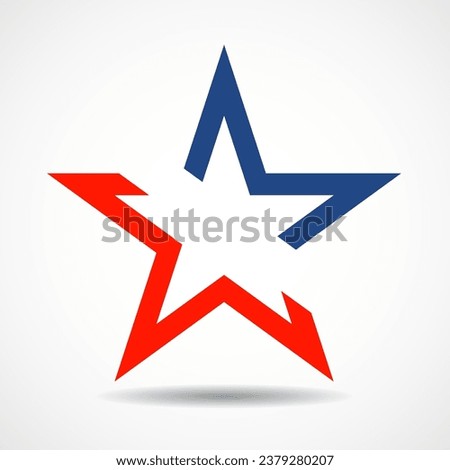 USA flag in star shape. American star. American flag icon. Vector illustration