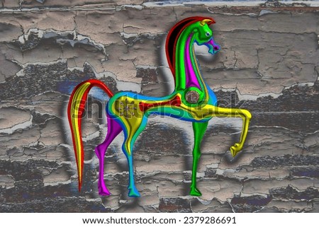 Stylized graphic of noble horse in digital art
