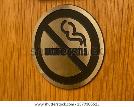 No smoking sign in a hotel