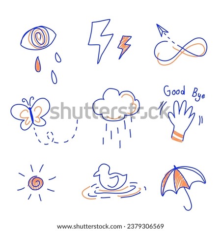 Free hand drawing vector, cute