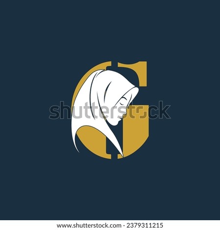 Vector hijab letter logo g design with creative concept