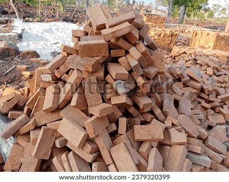bricks for building houses in the village