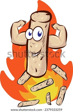 muscular pellet on flame background