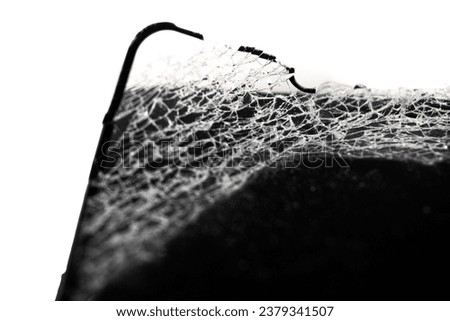 Broken of smartphone isolated on white background.