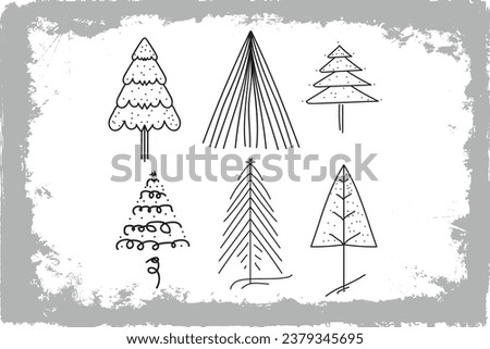 Christmas Hand Drawn Trees Bundle Creative arts work For Your T shirt Mug Kdp Other