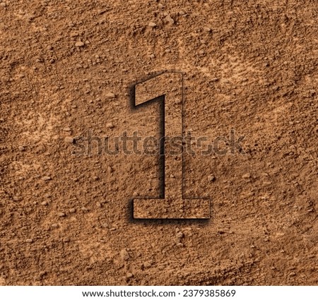 The Numbers with the texture of clay