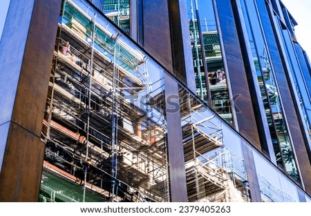 typical scaffolding at a construction site - photo