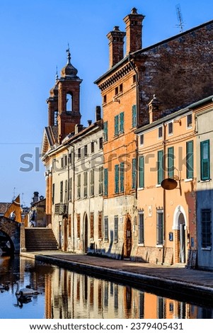 famous old town of comacchio in italy - photo