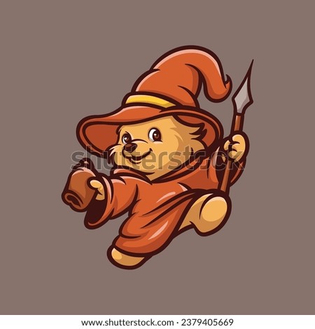 Bear Wizard Creative Cartoon Illustration