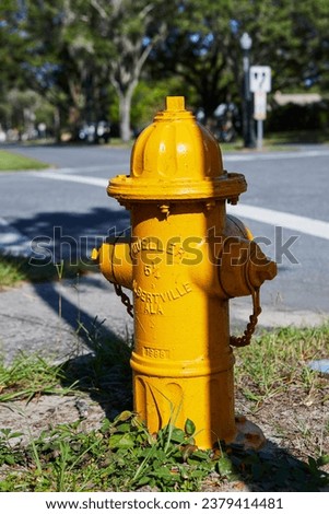 Yellow fire hydrant on the streets