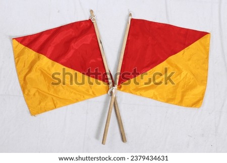 semaphore flag that scouts use to send codes Royalty-Free Stock Photo #2379434631
