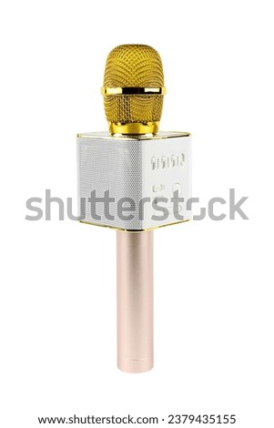 microphone for karaoke close-up on a white background