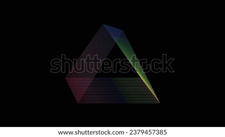 Vector abstract random shape in round frame colorful spectrum light isolated on black background with empty space for text in concept technology, digital, music, science. RGB Background.

