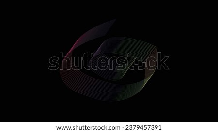 Vector abstract random shape in round frame colorful spectrum light isolated on black background with empty space for text in concept technology, digital, music, science. RGB Background.
