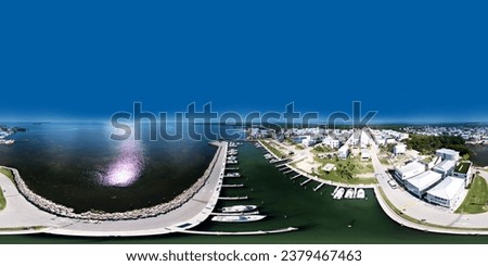 Aerial vr 360 drone photo housing development in the Florida Keys 2023 