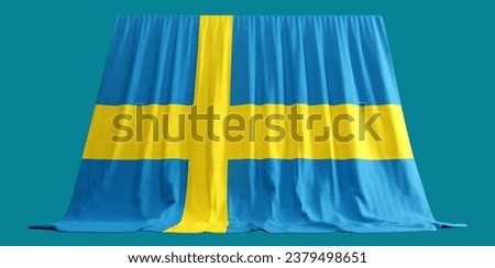 Sweden Flag Curtain in 3D Rendering called Flag of Sweden
