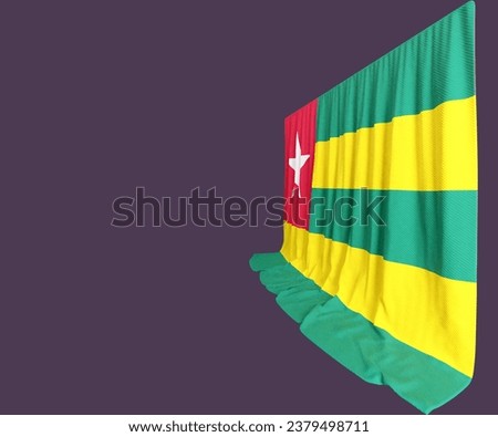 Togo Flag Curtain in 3D Rendering called Flag of Togo
