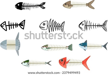 Simple fish bone silhouette illustration