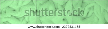 Plush and green color Textile with short pile or pile. Looks like bustian or velvet Plush fluffy fur texture for a luxurious feel Can be used as upholstery fabric or garments Gives a velvety feel.