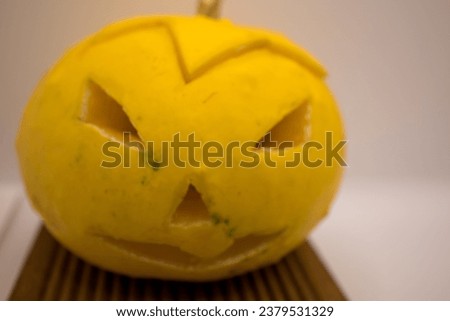 halloween decorated pumpkin isolated on white
