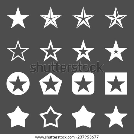 Vector Set of White Star Icons