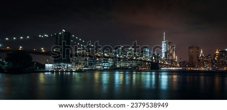 Golden bridge Manhattan New York City summer 2015 at night