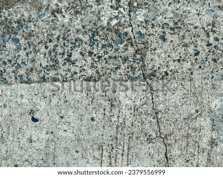 a wall with a concrete surface and a small plant.
