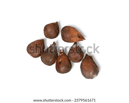 A number of snake fruit on a white background
