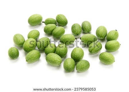 mexican sour gherkin on white background