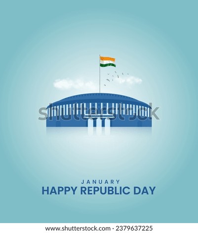 Indian Republic Day Celebrations Creative ads. Republic day creative design for social media post. Royalty-Free Stock Photo #2379637225