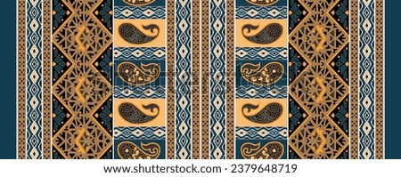 Textile digital design motif pattern décor hand made artwork frame gift card wallpaper women cloth front back and dupatta print element of baroque ornament paisley abstract border rug ethnic ikat etc. Royalty-Free Stock Photo #2379648719