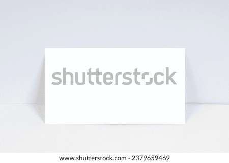 blank business cards on white background with copy space