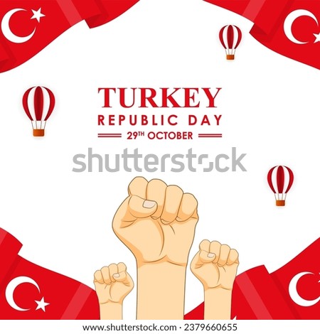 Vector illustration of Turkey Republic Day social media feed template