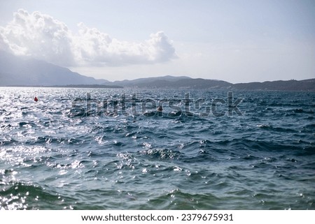 Seascape background. Wavy sea surface. 