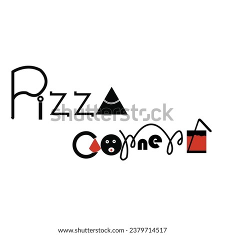 Vector design logo Pizza and simple white background bar and elegant