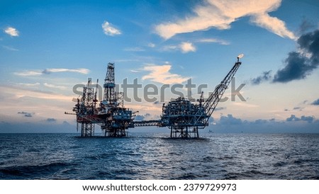 Drilling rig and offshore platform Royalty-Free Stock Photo #2379729973