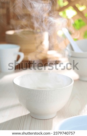morning vibes, hot water on the table in the morning, to make tea or coffee