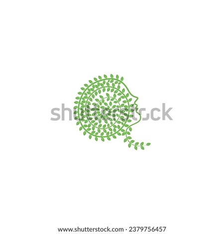 Brain logo design with leaf concept design
