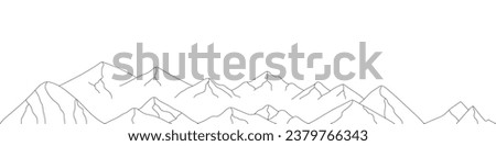 Mountains Landscape. Mountain in line style. Mountains Landscape for packaging design, fabric, and print. Mountain logo. Mountain