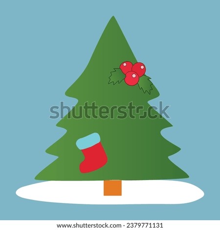 Vector illustration of a decorated Christmas tree
