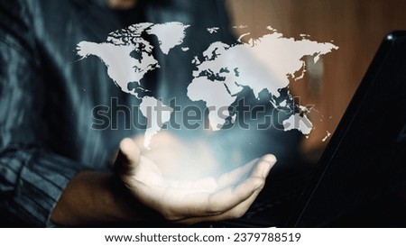 Symbol of international business controlling all over the world, large business and successful international business. Royalty-Free Stock Photo #2379788519