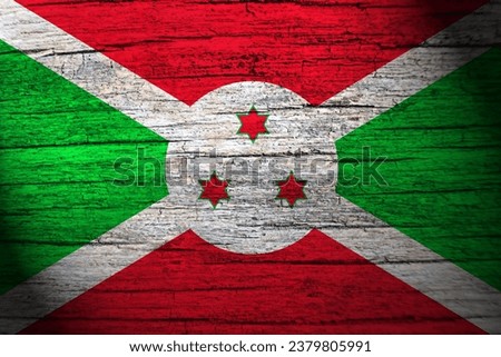 Burundi flag painting on wood