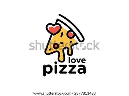 love pizza logo, fast food cafe and restaurant vector design