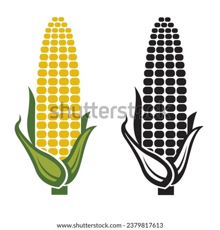 corn cob icons isolated on white background Royalty-Free Stock Photo #2379817613