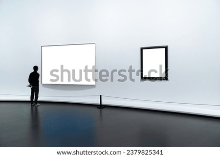 interior of gallery with blank frame