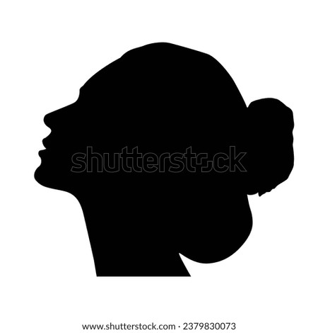 Woman Face Silhouette with Stylish Hairstyle, woman logo, Head icon sign