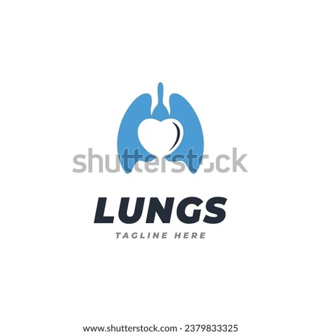 Lung love logo design abstract lung love logo vector concept lung care logo template