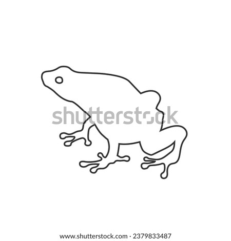 Frog line icon silhouette in flat vector